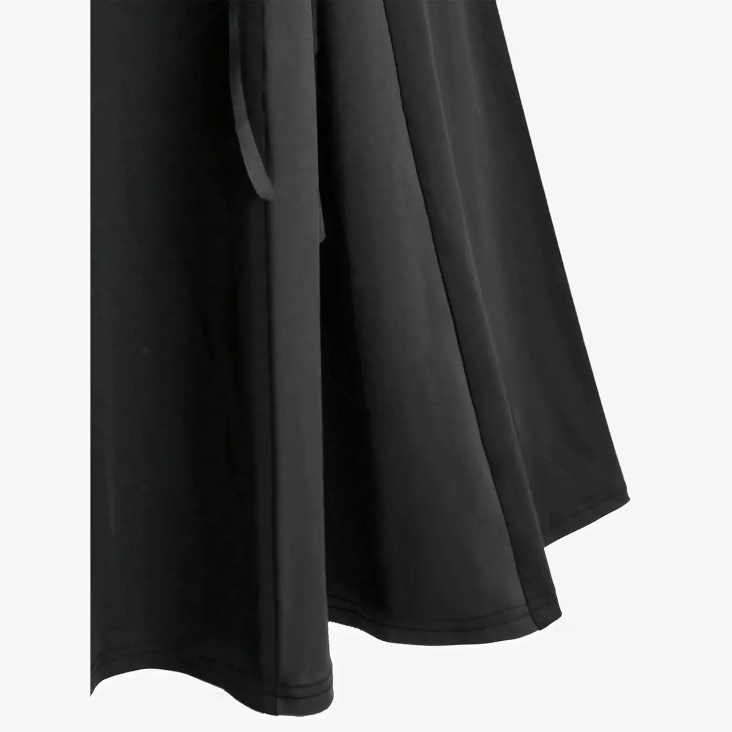 Vintage Gothic Midi Skirts Women Lace-Up Patchwork Medieval Steampunk A-Line Skirts Renaissance Pirate Swing Skirt