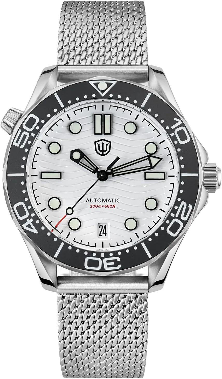 watchdives NH35 Automatic Watches for Men, WD007ST NTTD Dive Watch 39mm Domed Sapphire Crystal Wristwatch 200m Waterproof Watch