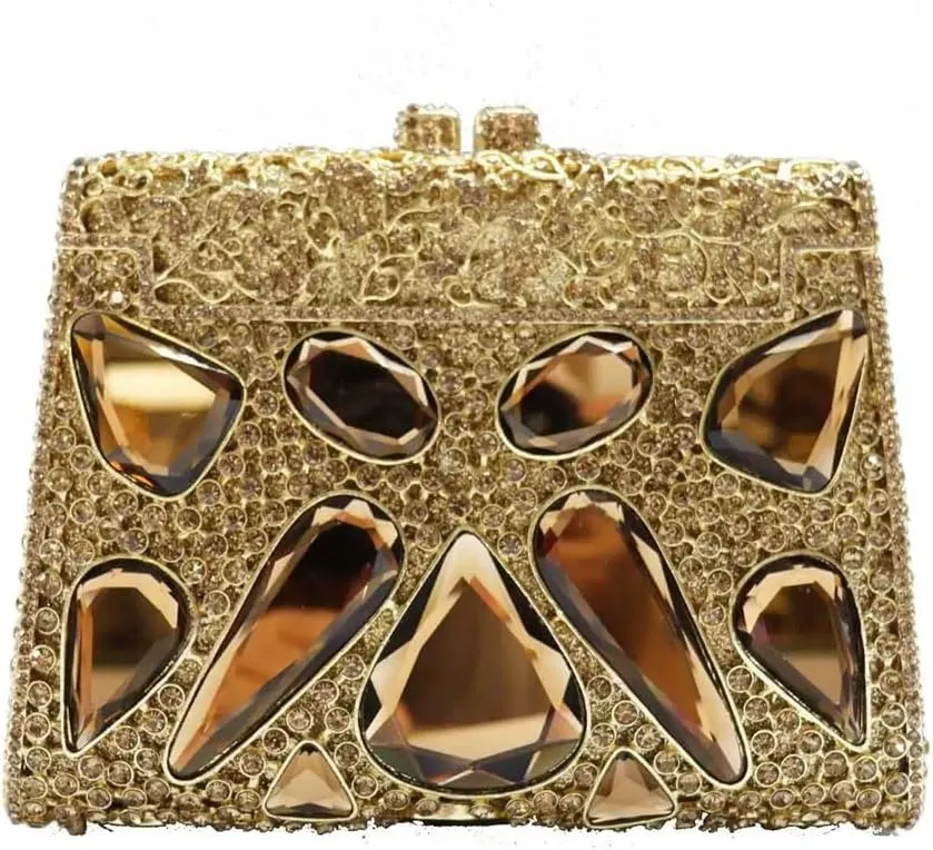 Women Luxury Rhinestone Crystal Evening Bag Trendy Bridal Clutch Purse Glitter Tote Handbag for Wedding Prom Party