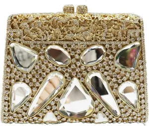 Women Luxury Rhinestone Crystal Evening Bag Trendy Bridal Clutch Purse Glitter Tote Handbag for Wedding Prom Party