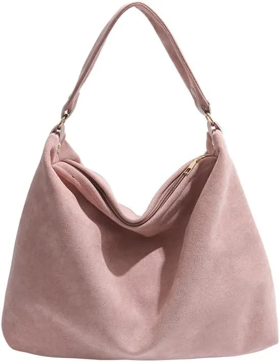 Women Trendy Suede Tote Bag Slouchy Large Capacity Hobo Bag Casual Shoulder Bag Vintage Satchel Purse Handbag Work bag