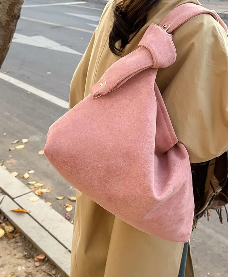 Women Trendy Suede Tote Bag Slouchy Large Capacity Hobo Bag Casual Shoulder Bag Vintage Satchel Purse Handbag Work bag