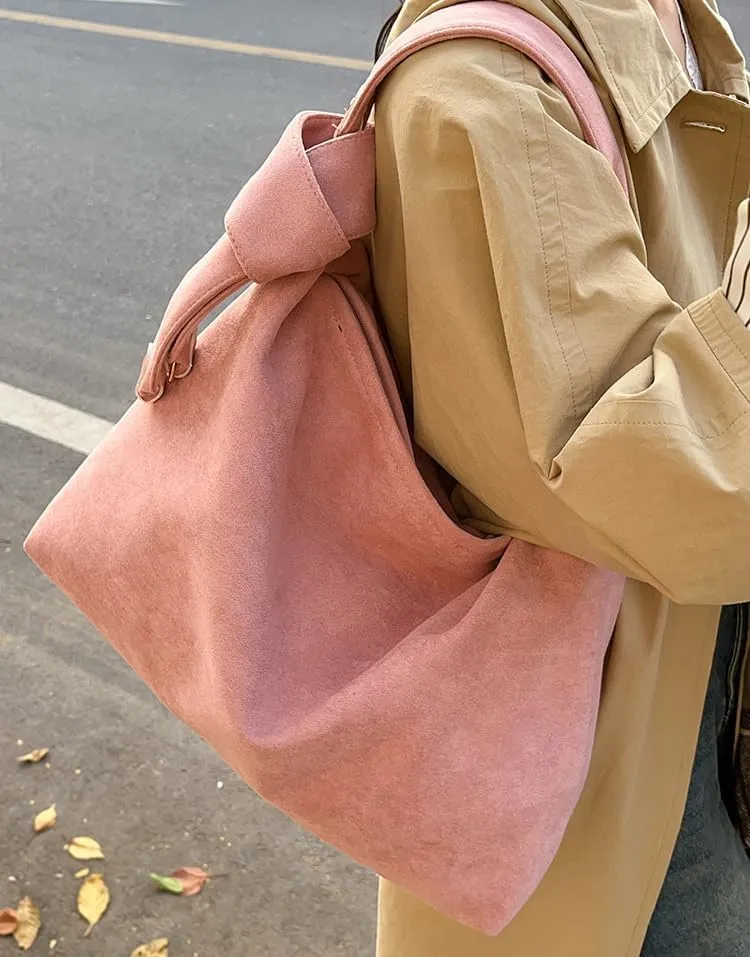 Women Trendy Suede Tote Bag Slouchy Large Capacity Hobo Bag Casual Shoulder Bag Vintage Satchel Purse Handbag Work bag