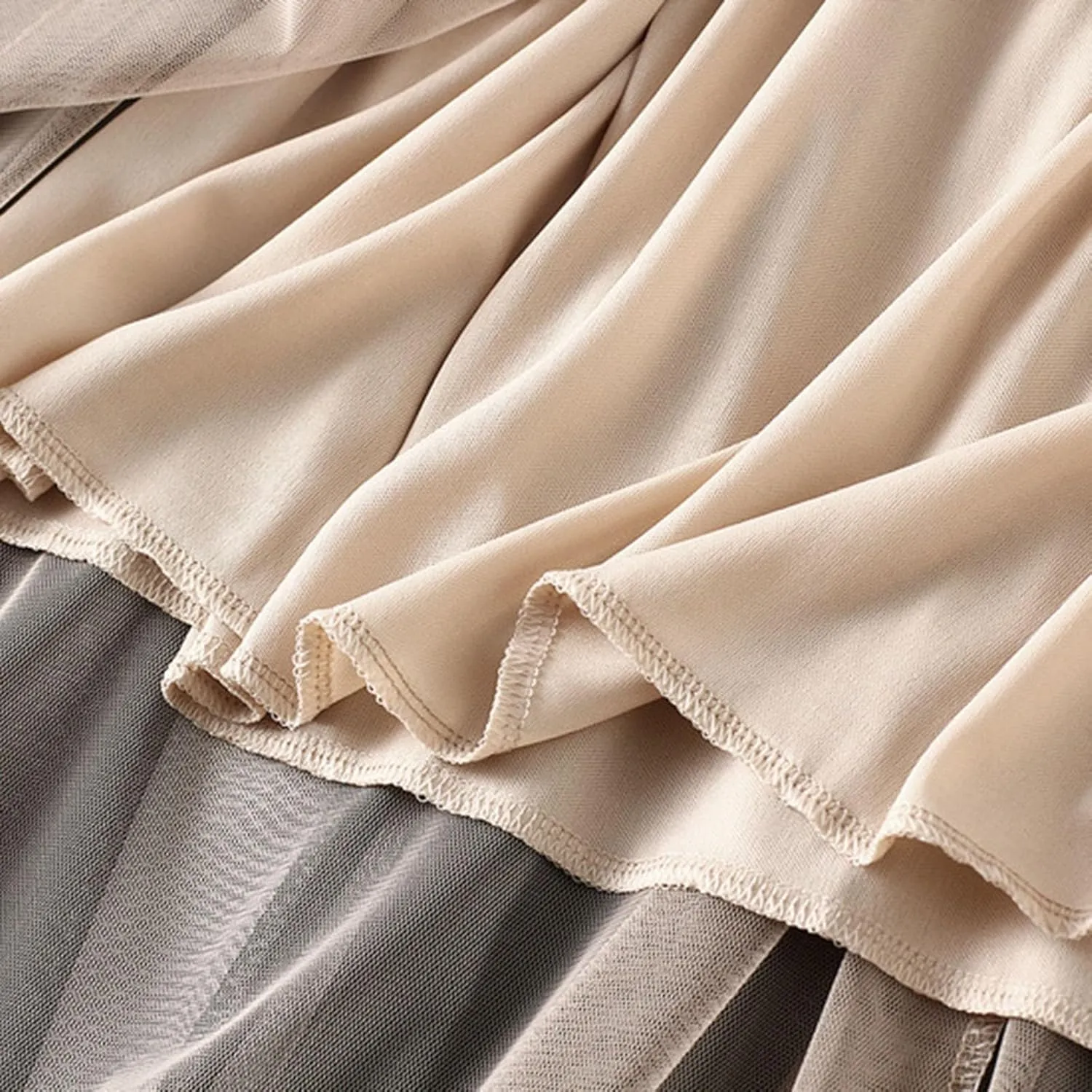 Women's A-Line Bow Elastic Waist Midi Skirt Fairy Flowy Tulle Pleated Tiered Party Long Skirts