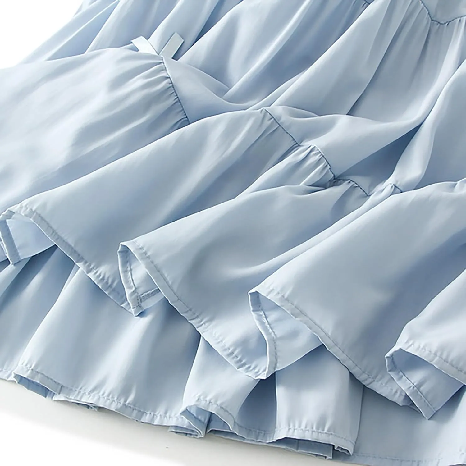 Women's A-Line Bow Elastic Waist Midi Skirt Fairy Flowy Tulle Pleated Tiered Party Long Skirts