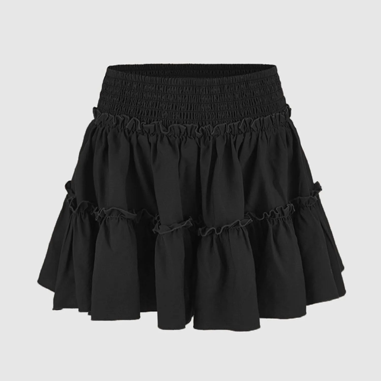 Womens Boho Mini Skirt 2025 Summer Beach Skirts High Waisted Ruffled Tiered A Line Flowy Skirts Built-in Shorts