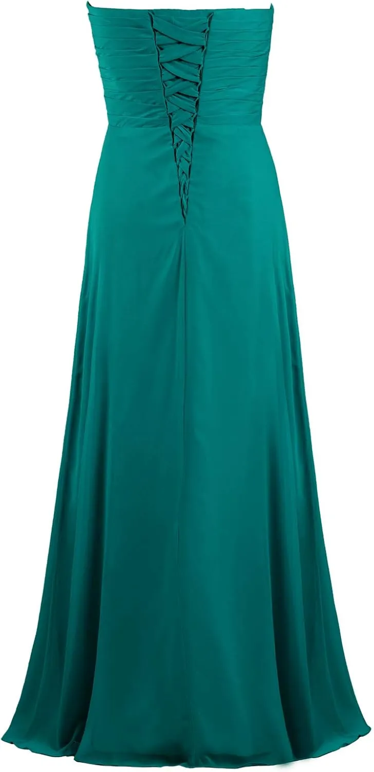 Women's Chiffon Bridesmaid Dresses Long Evening Gowns