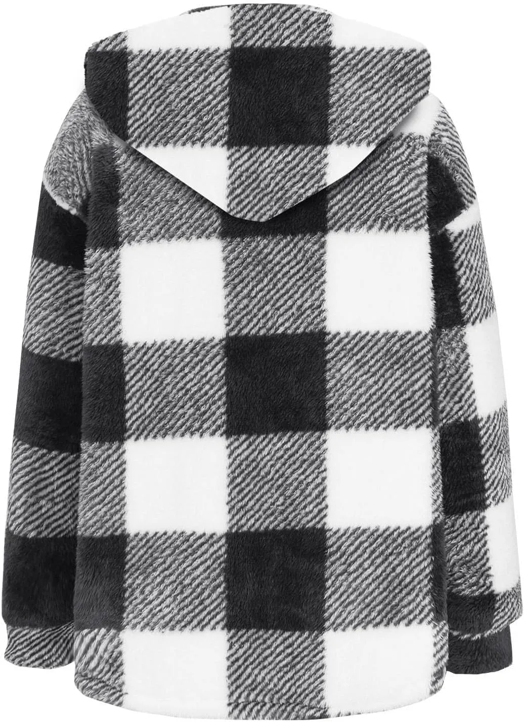 Womens Fuzzy Flannel Jacket Fall Fashion Sherpa Lined Plaid Shacket Long Sleeve Button Down Fleece Plush Hoodies