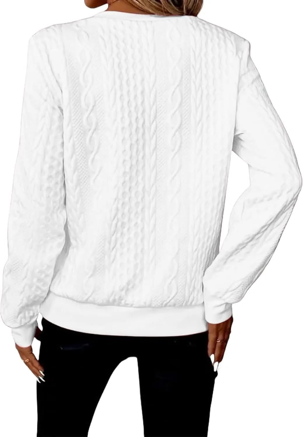 Womens Half Zip Sweatshirt Fashion Textured Pullover Casual Cable Knit Sweatshirt Loose Lightweight Long Sleeve Tops