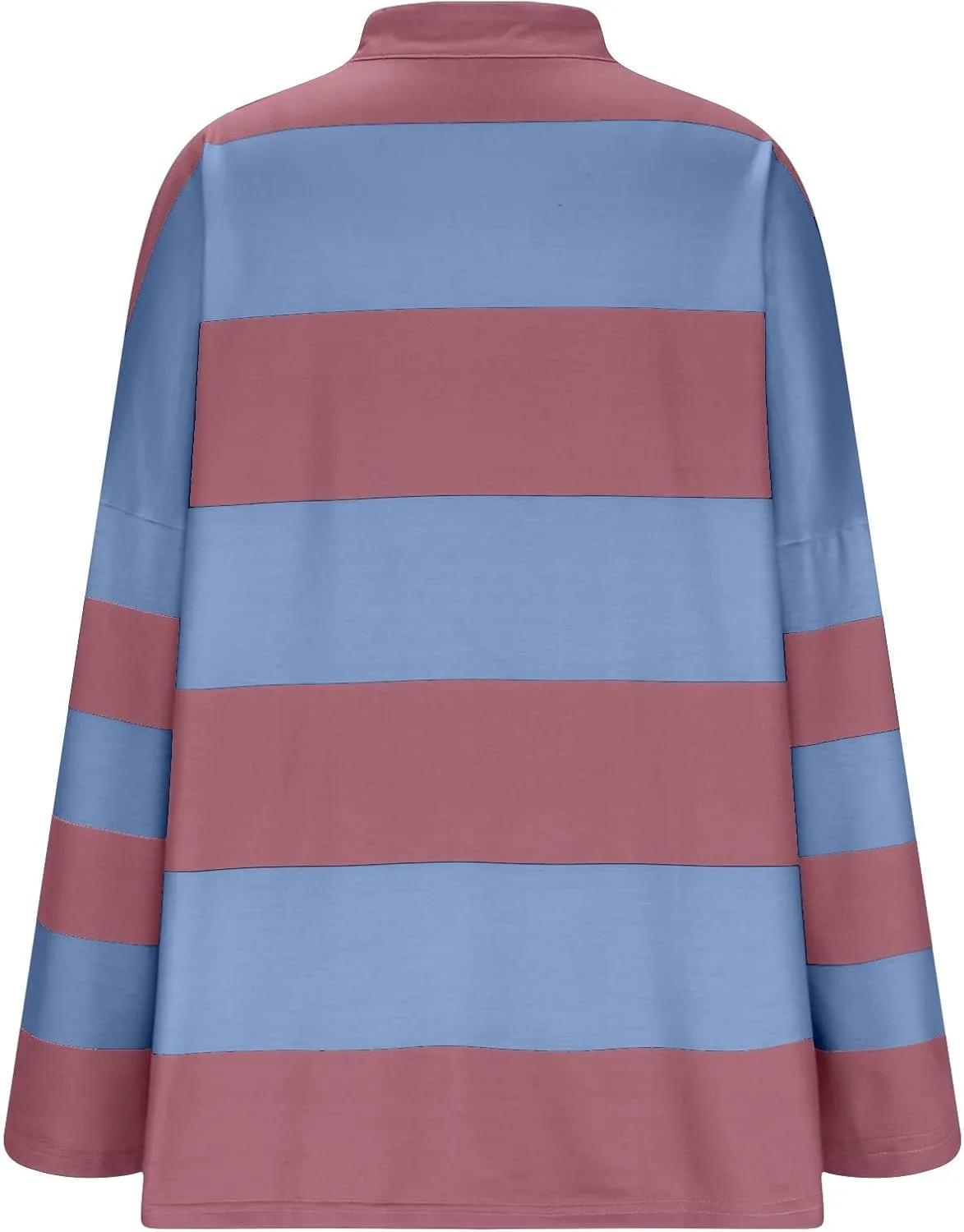 Womens Half Zip Sweatshirt Oversized Stripe Quarter Zip Pullover Long Sleeve Color Block Tops Lapel Collar Clothes