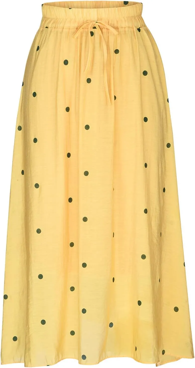 Women's High Cut Tie Knot Polka Dot Maxi Long Midi Mini Petite Skirts Loose Fit Skirt for Women Linen Skirts 2025
