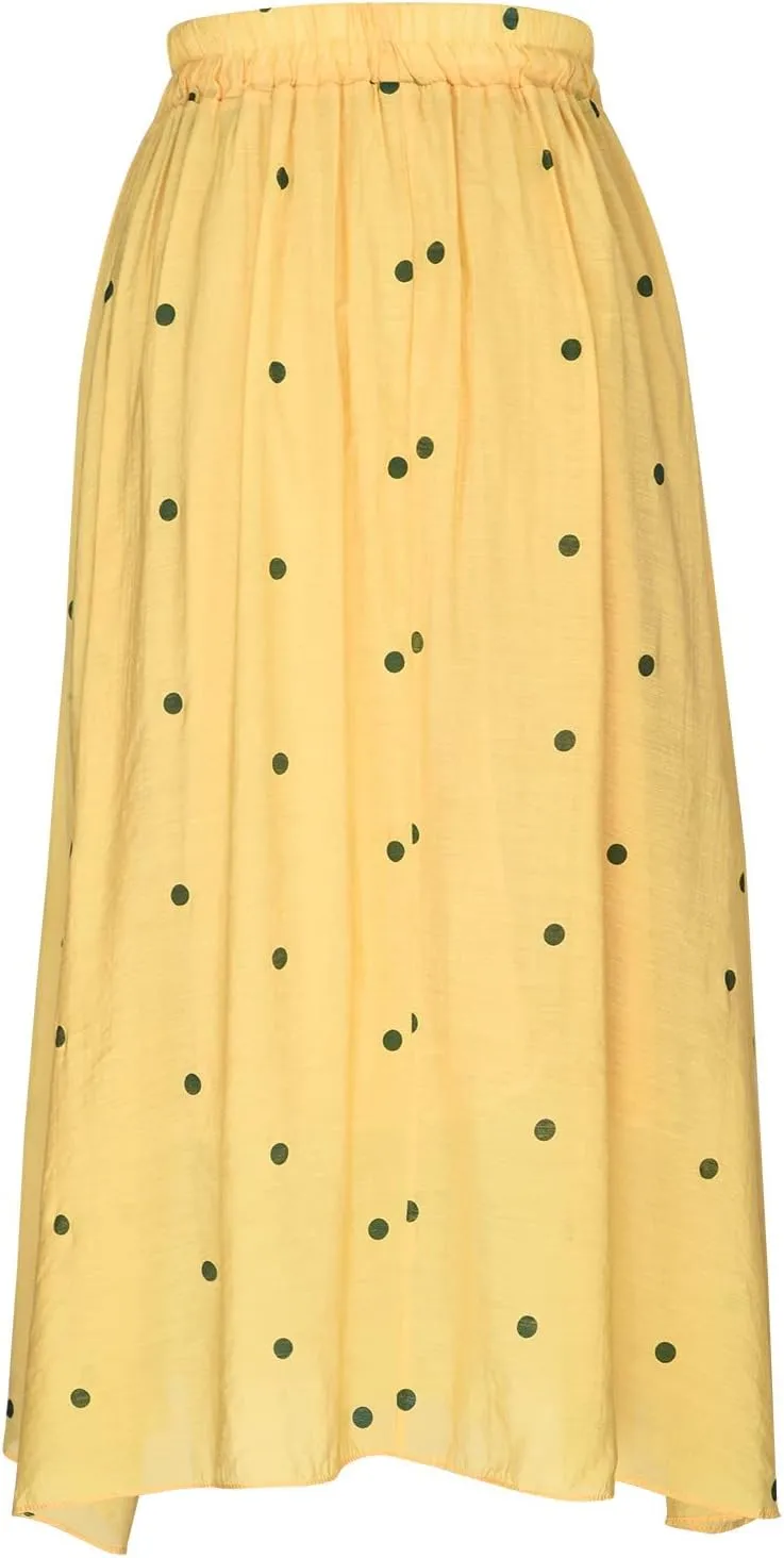 Women's High Cut Tie Knot Polka Dot Maxi Long Midi Mini Petite Skirts Loose Fit Skirt for Women Linen Skirts 2025
