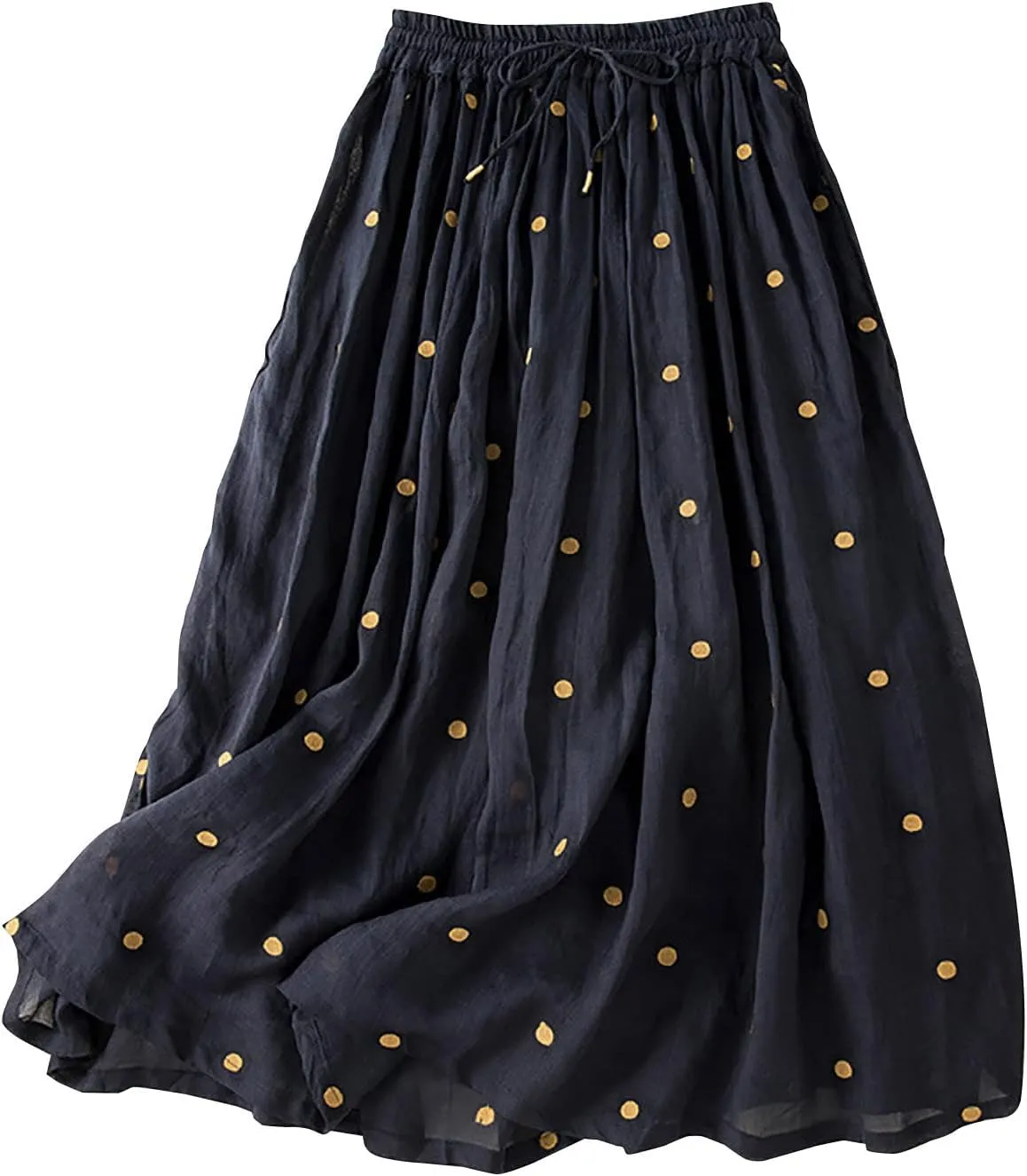 Women's High Cut Tie Knot Polka Dot Maxi Long Midi Mini Petite Skirts Loose Fit Skirt for Women Linen Skirts 2025