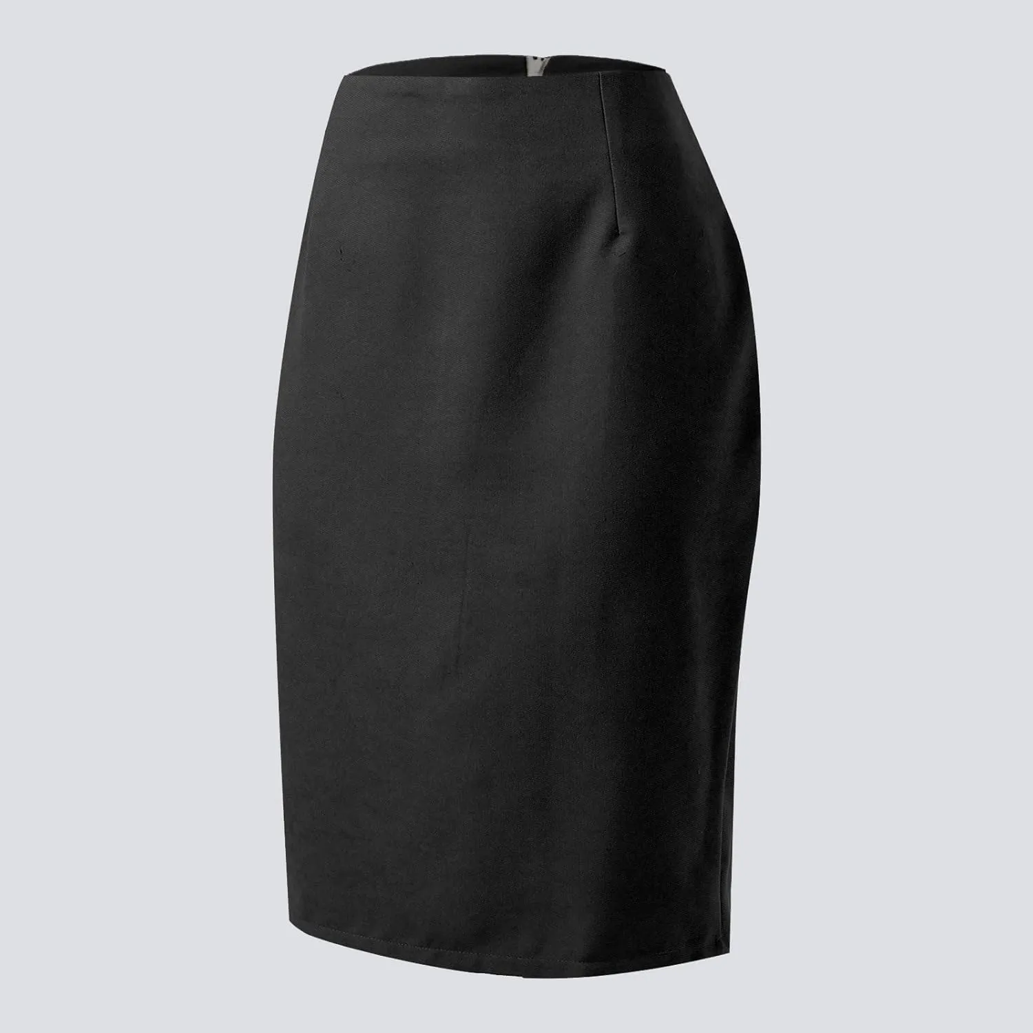 Womens Knee Length Plaid Skirts Elastic Waist Stretchy Bodycon Business Tweed Pencil Skirt