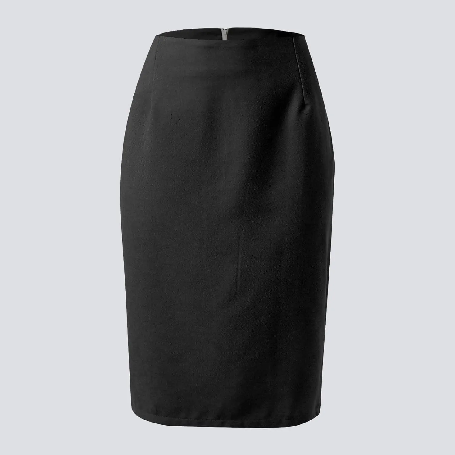 Womens Knee Length Plaid Skirts Elastic Waist Stretchy Bodycon Business Tweed Pencil Skirt