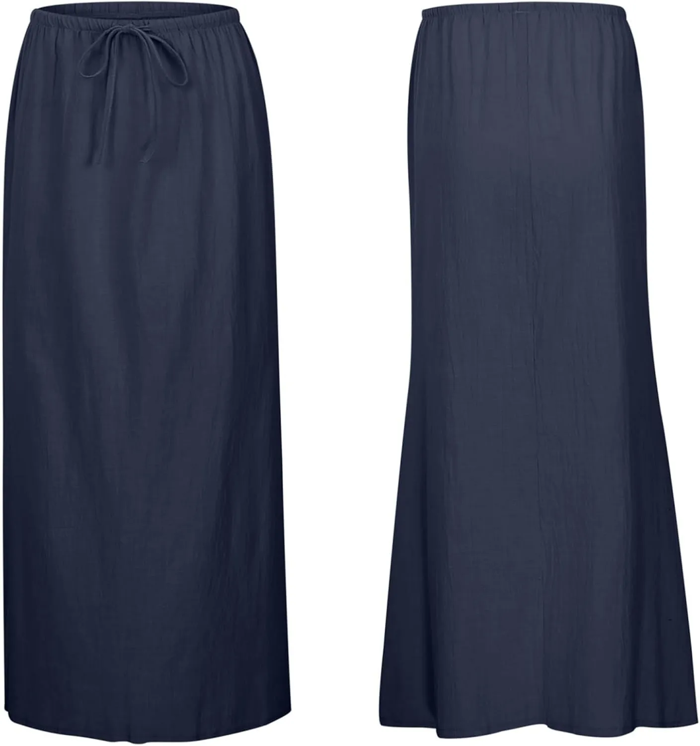 Womens Linen Maxi Skirts Drawstring Waist a Line Skirts, Cute Vacation Boho Long Flowy Skirts, Maxi Skirts for Women Summer