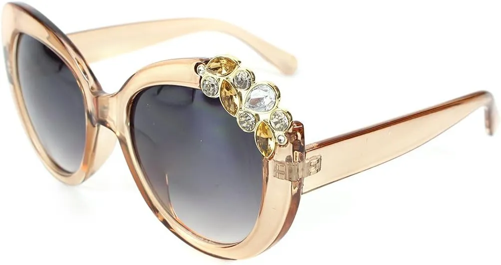 Women's "Tiara" Butterfly 52mm Sunglasses, Jewel Encrusted Frames