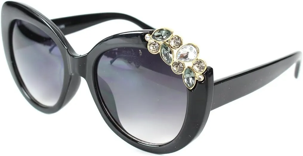 Women's "Tiara" Butterfly 52mm Sunglasses, Jewel Encrusted Frames