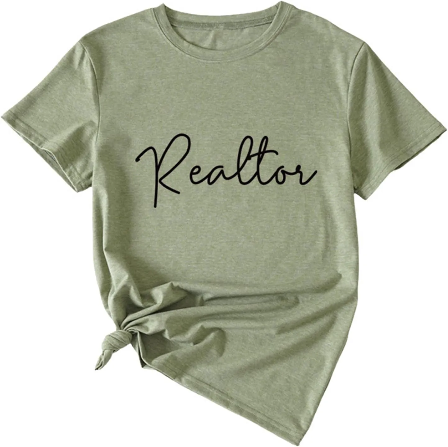 Womens Summer Tops Realtor Letter Graphic Tshirts Going Out Short Sleeve Tees Business Casual Outfits Blouses