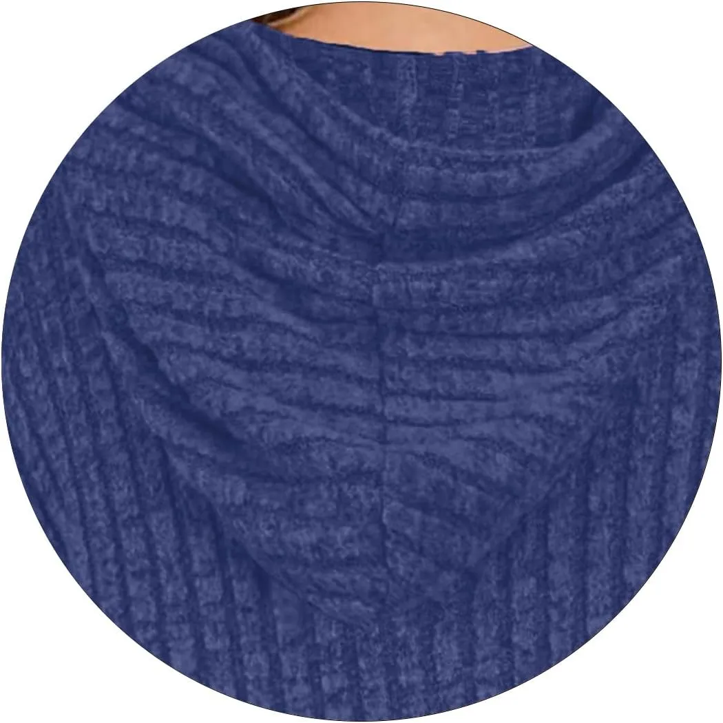 Womens Tops Short Sleeve Hoodies Waffle Knit Pullover Sweatshirts Casual Oversized Shirt with Kangaroo Pockets