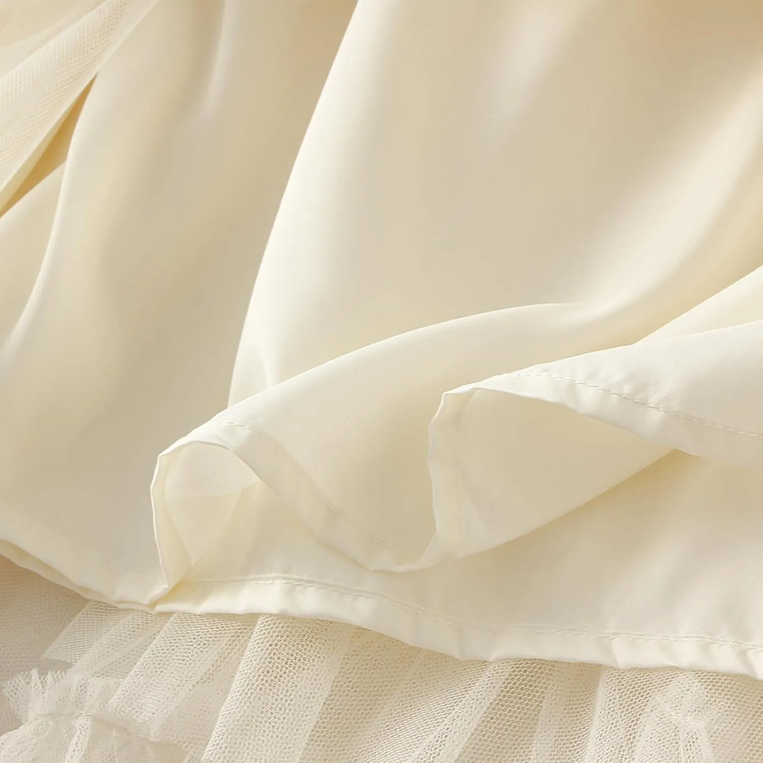 Women's Tulle Midi Skirt Ruffled Pleated Elastic High Waist Flowy A Line Swing Layered Cocktail Party Tutu Skirts