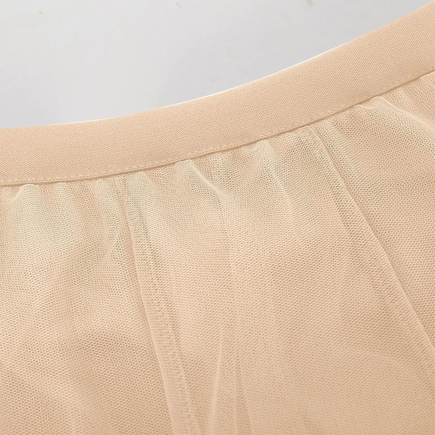 Womens Tulle Skirt Elegant Pleated Skirts for Women Midi Length Elastic Waist Skirts Party Evening A Line Tutu Skirts