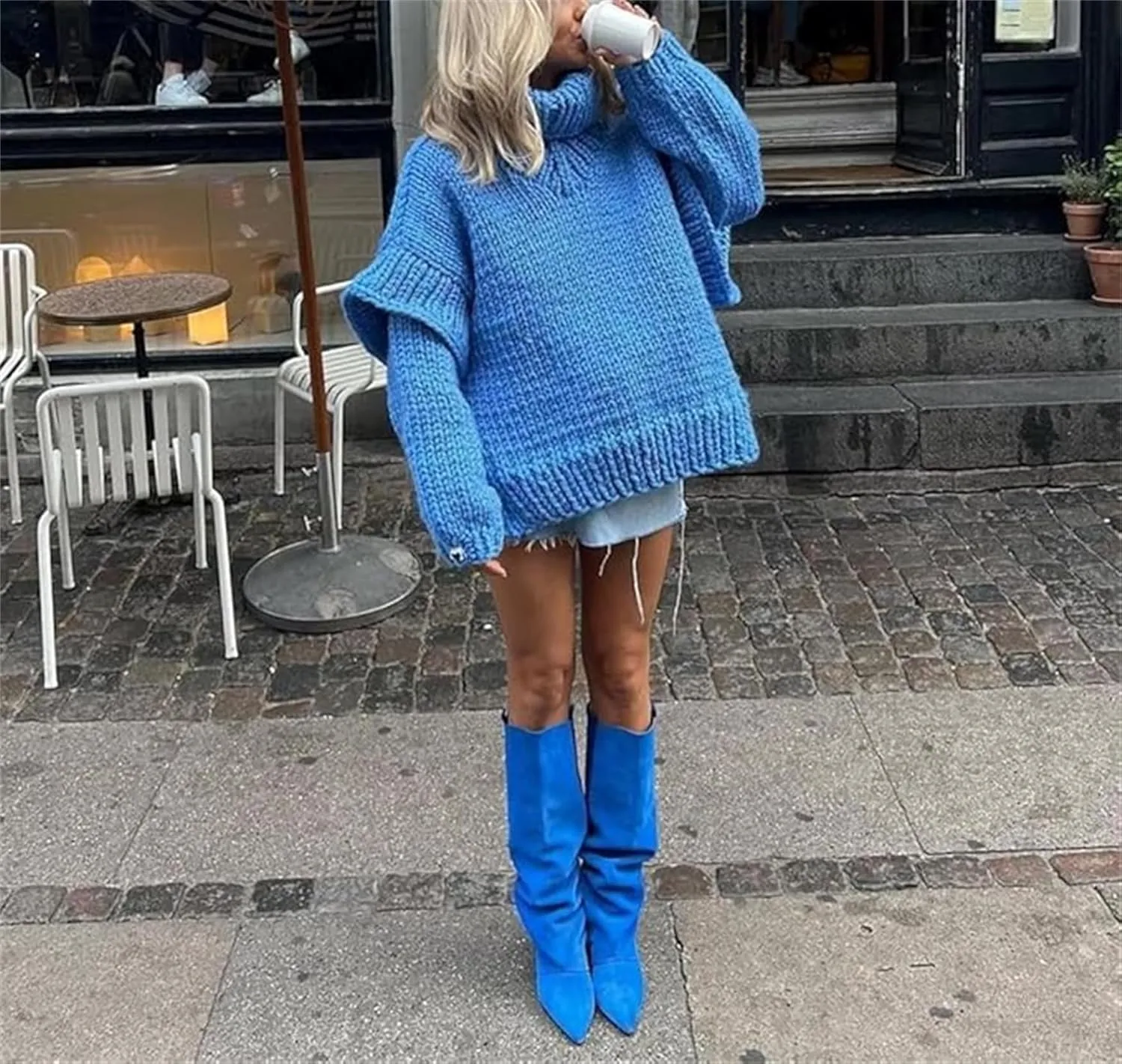 Women's Turtleneck Sweaters Chunky Cable Knit Pullover Casual Solid Long Sleeve Soft Comfy Pullover Jumper Tops