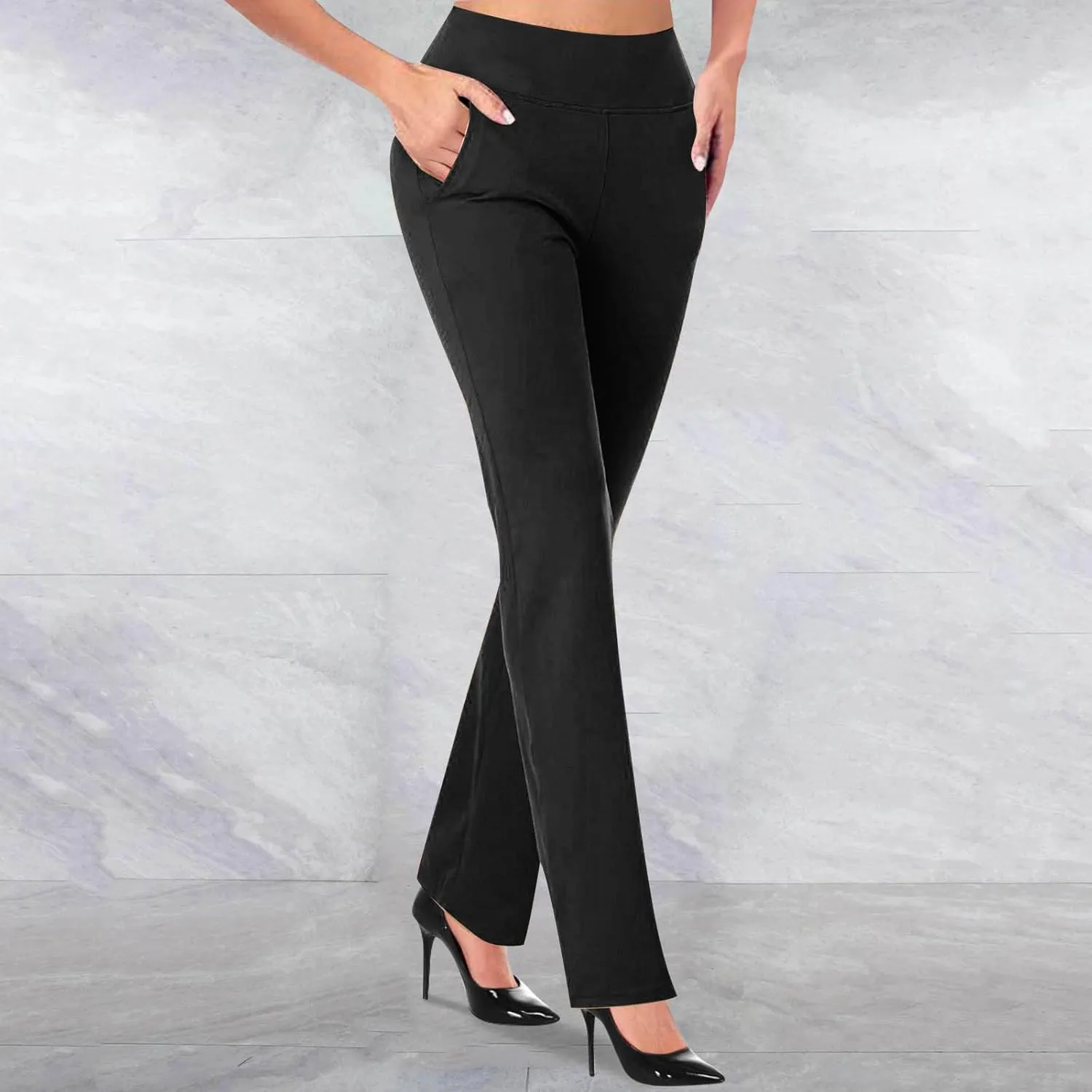 Work Pants for Women 2024 High Waisted Stretch Soft Comfy Athletic Workout Yoga Pants Office Business Casual Trousers