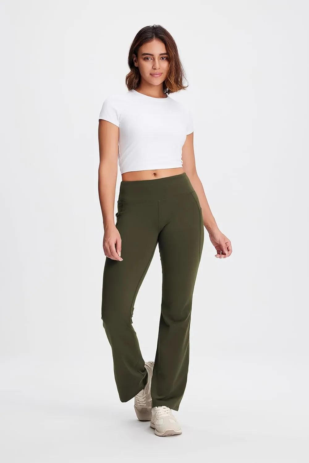 Yogipace,27"/29"/31"/33"/35"/37",Women's Bootcut Yoga Pants Lounge Workout Pants with Side Pockets