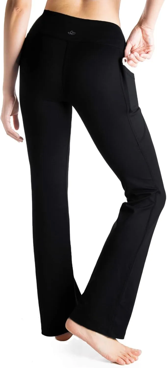 Yogipace,27"/29"/31"/33"/35"/37",Women's Bootcut Yoga Pants Lounge Workout Pants with Side Pockets