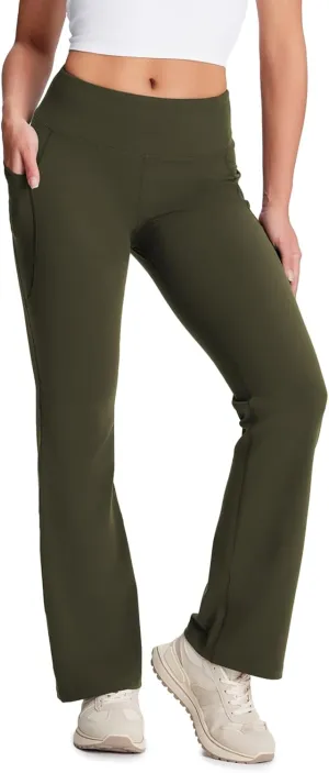 Yogipace,27"/29"/31"/33"/35"/37",Women's Bootcut Yoga Pants Lounge Workout Pants with Side Pockets