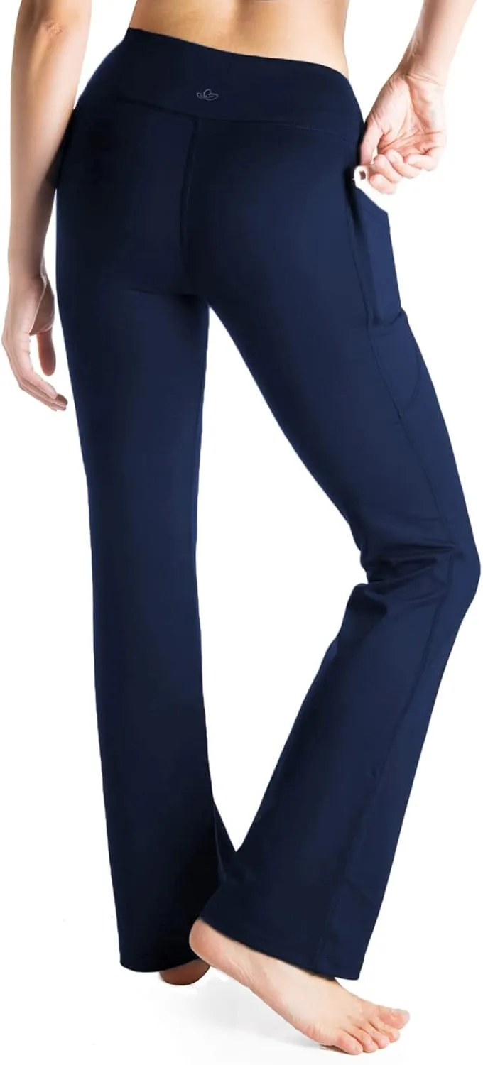 Yogipace,27"/29"/31"/33"/35"/37",Women's Bootcut Yoga Pants Lounge Workout Pants with Side Pockets
