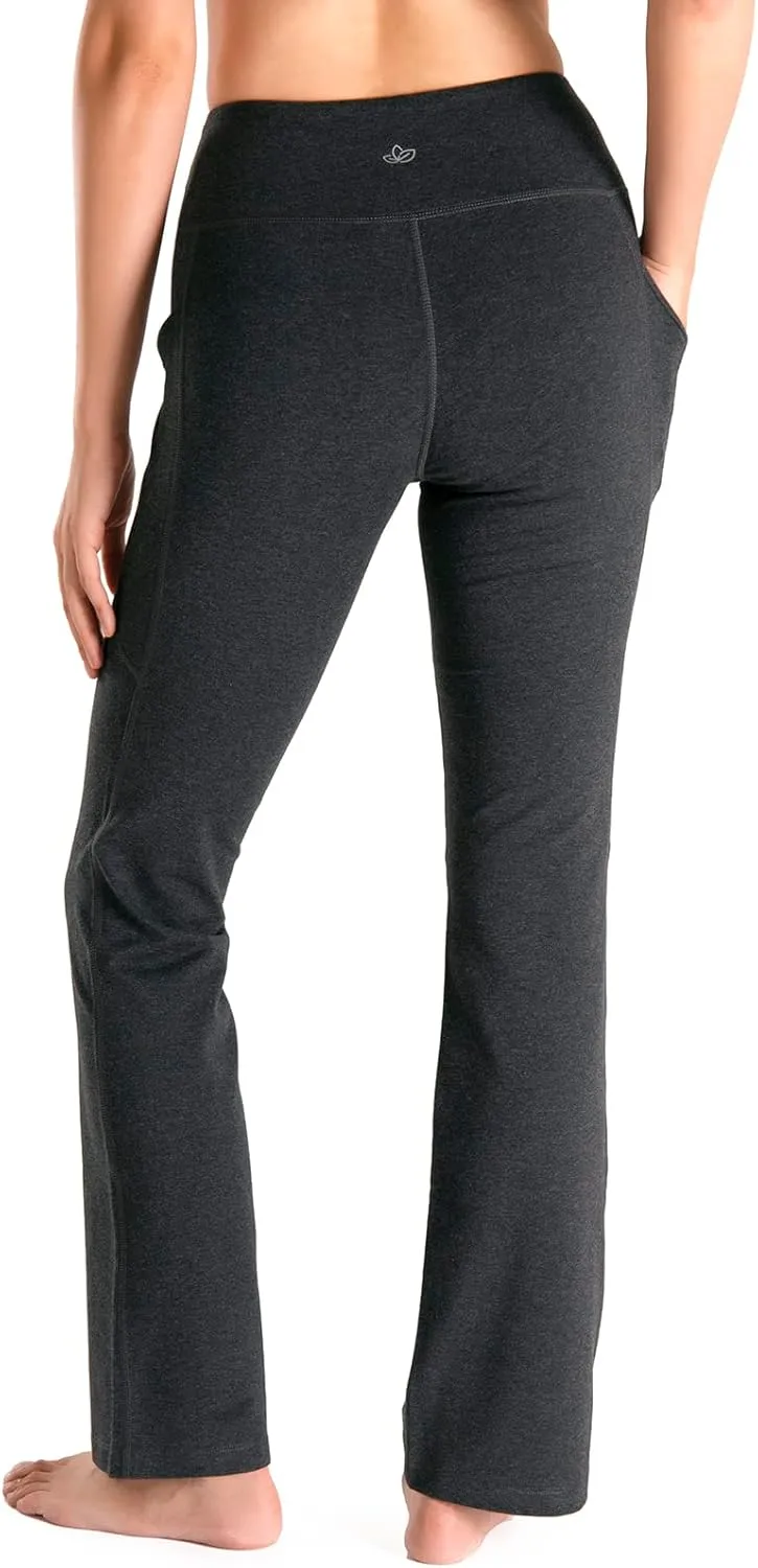 Yogipace,27"/29"/31"/33"/35"/37",Women's Bootcut Yoga Pants Lounge Workout Pants with Side Pockets