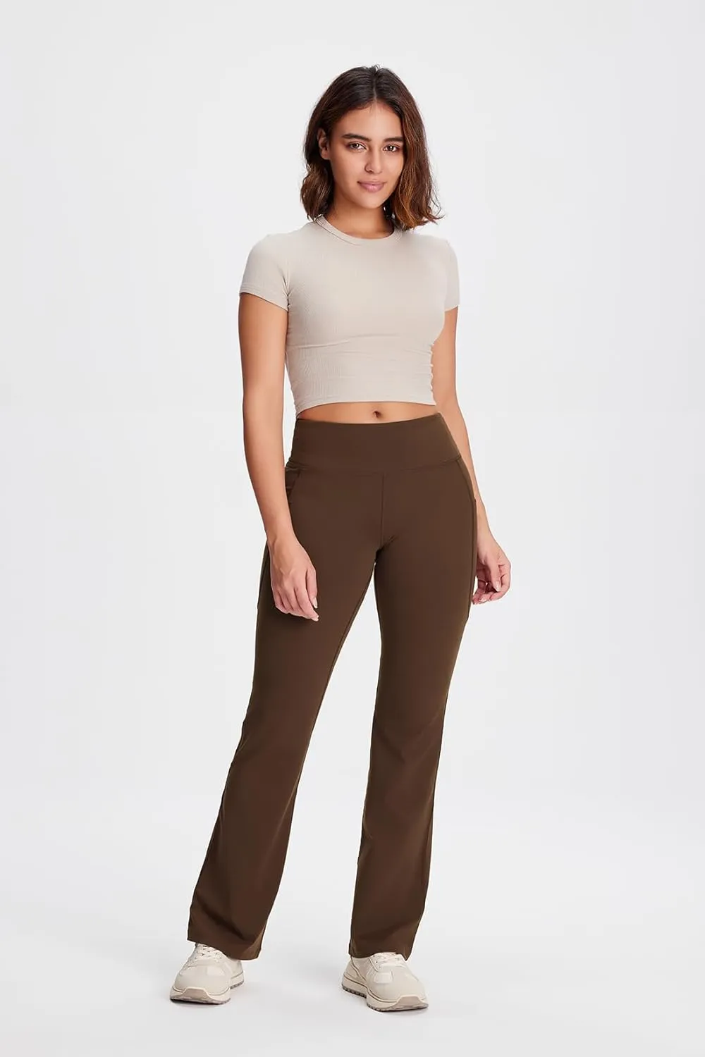 Yogipace,27"/29"/31"/33"/35"/37",Women's Bootcut Yoga Pants Lounge Workout Pants with Side Pockets