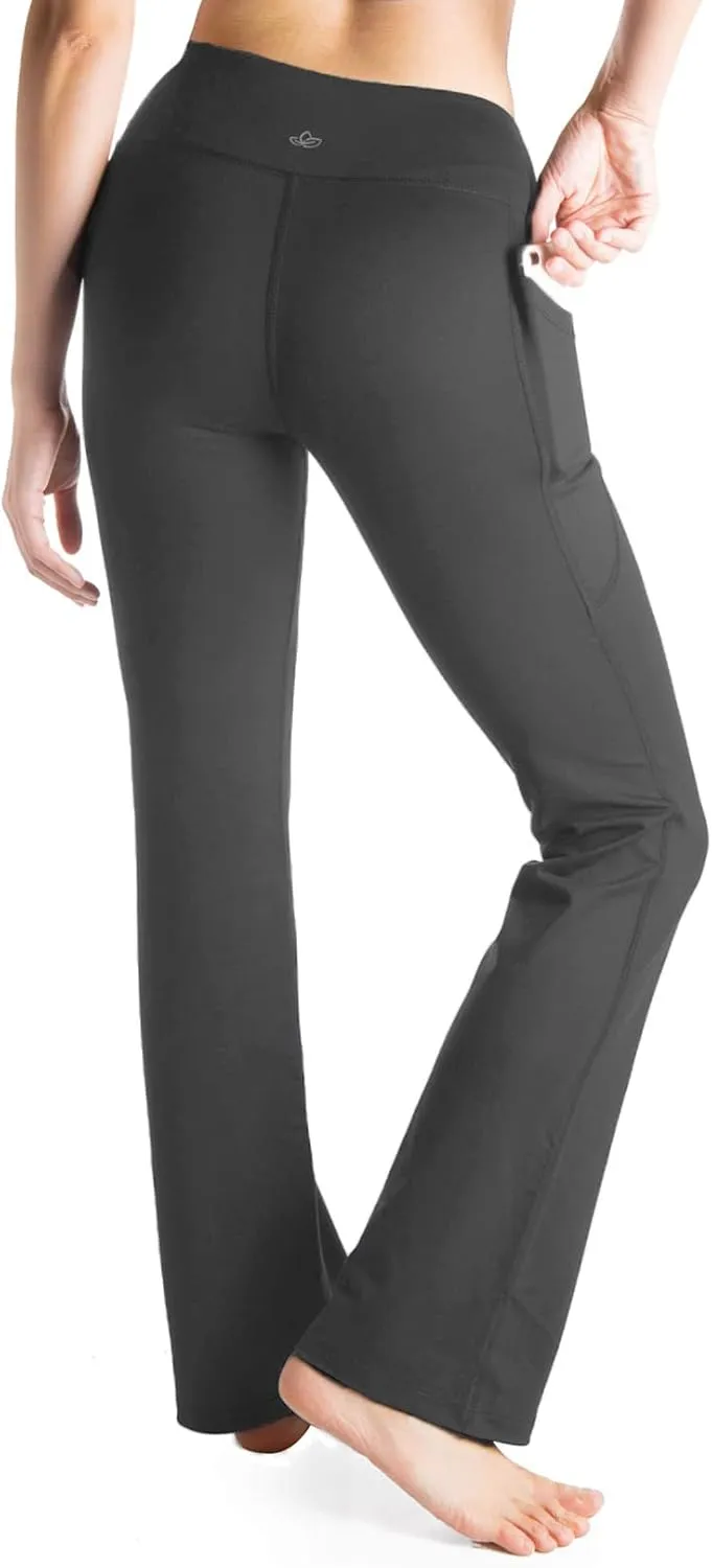 Yogipace,27"/29"/31"/33"/35"/37",Women's Bootcut Yoga Pants Lounge Workout Pants with Side Pockets