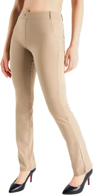 Yogipace,Belt Loops,Women's Petite/Regular/Tall Straight Leg Yoga Dress Pants