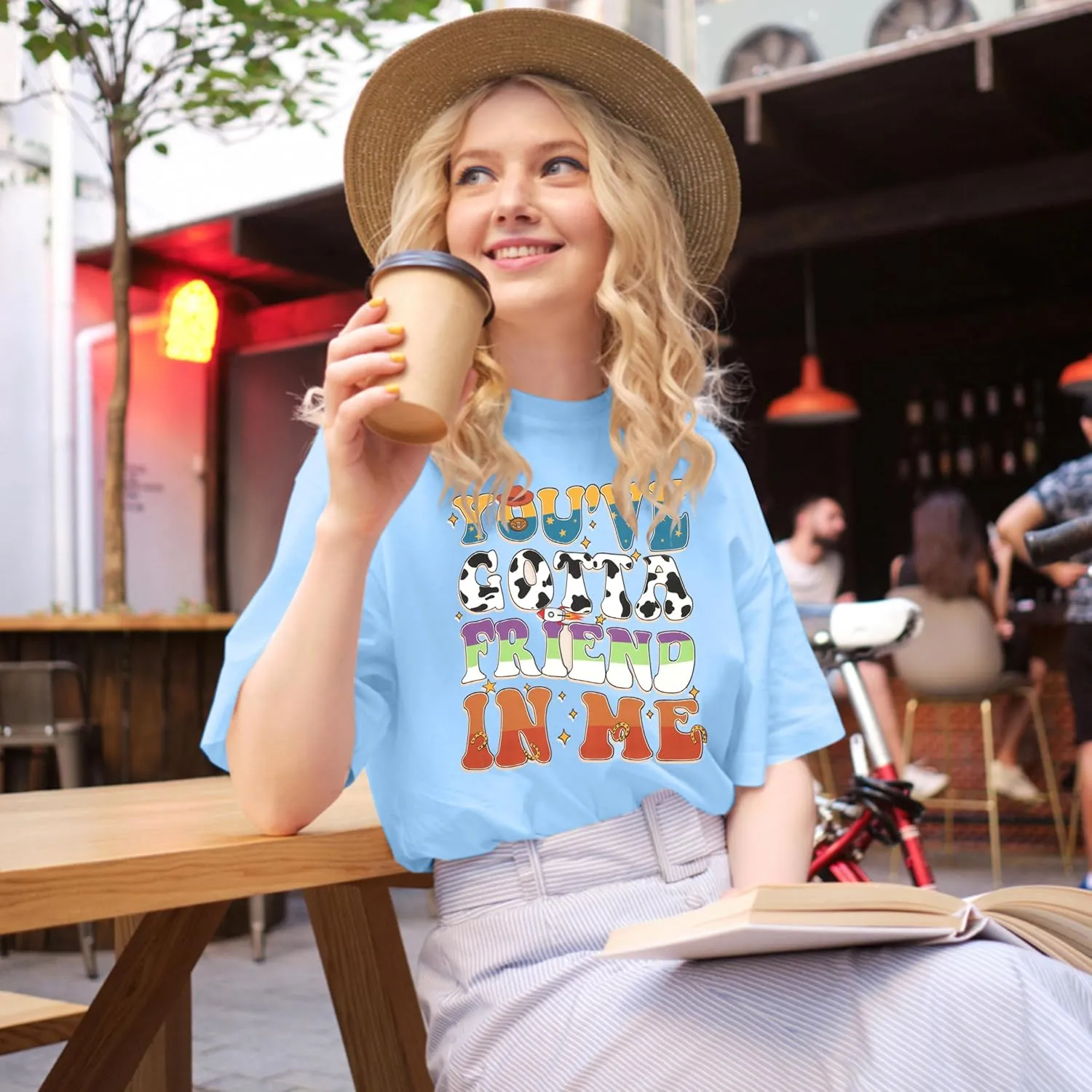 You've Got A Friend in Me Shirt Women Funny Letter Print Friends Tops Cute Vacation Holiday Short Sleeve Graphic Tees