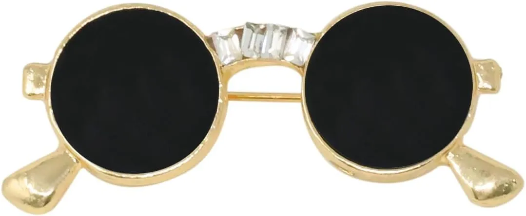 yueton 1 Pack Creative Sunglasses Brooch Cute Suit Accessory Women Fashion Unique Glasses Pin Funny Gifts for Women Men