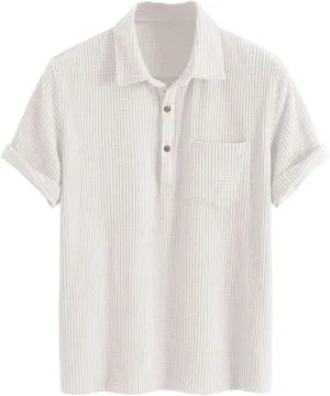 ZAFUL Men's Casual Button-Down Shirts Short Sleeve Striped Dress Shirts Button Down Tops