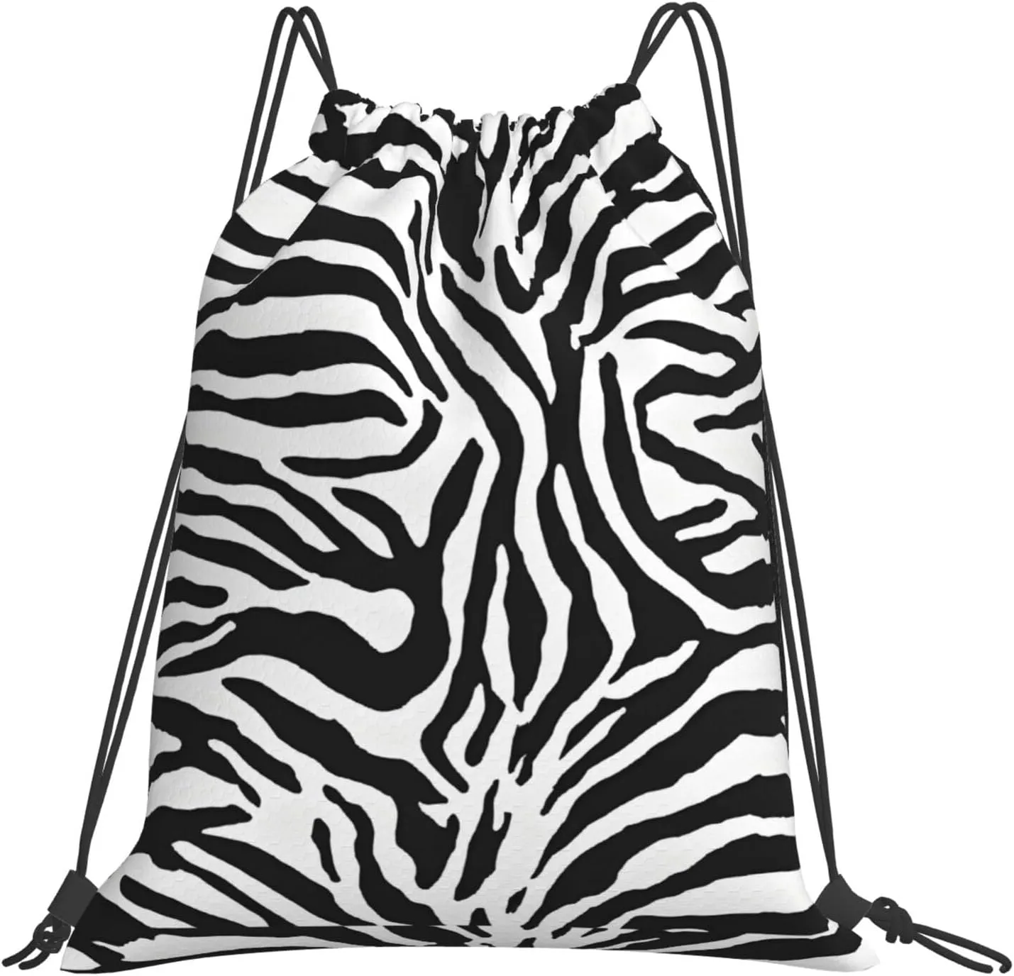 (Zebra Prints) Drawstring Backpack Drawstring Gym Bag Foldable Water Drawstring Bags Draw String Back Bag For Shopping Sport Yoga Travel, Swimming, Beach
