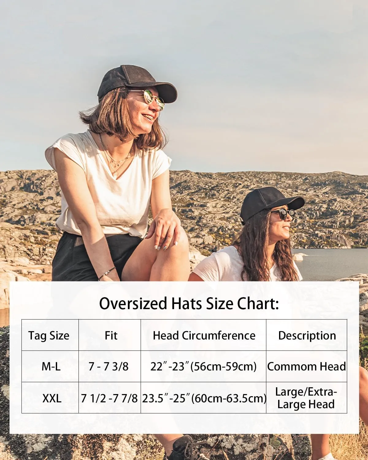 Zylioo Oversize Baseball Cap XXL Big Head Hats for Men Large Dad Hats High Crown Structured Cap Adjustable 22"-25.5"