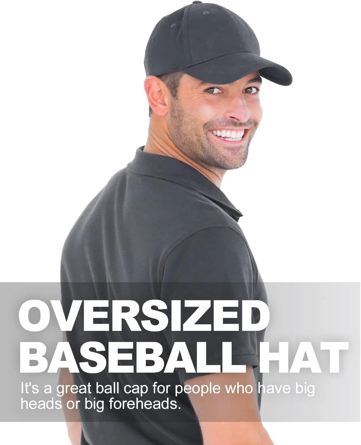 Zylioo Oversize Baseball Cap XXL Big Head Hats for Men Large Dad Hats High Crown Structured Cap Adjustable 22"-25.5"